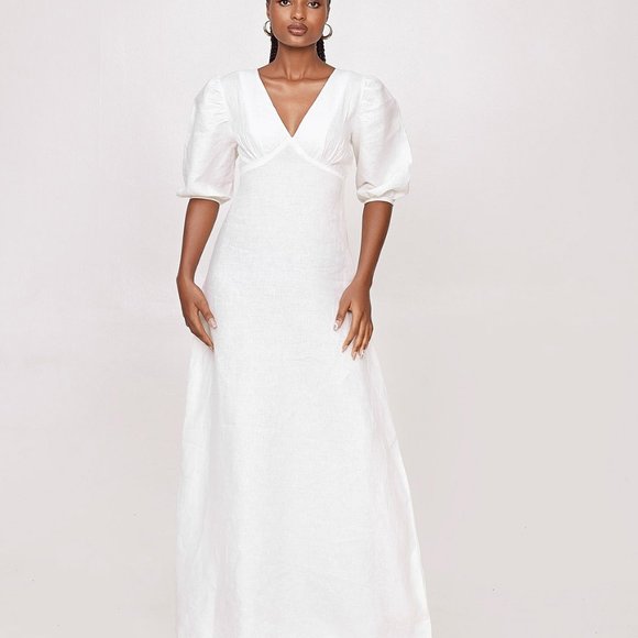 Linen full length dress - Picture 1 of 4